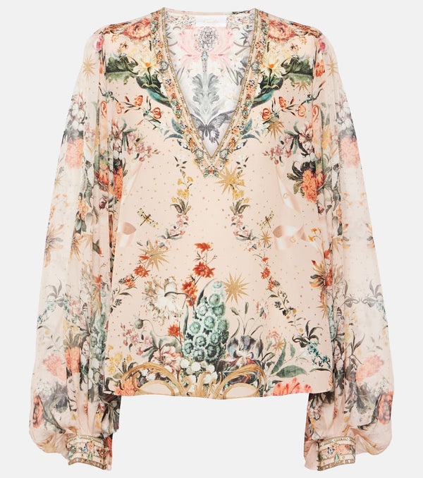 Camilla Floral silk blouse