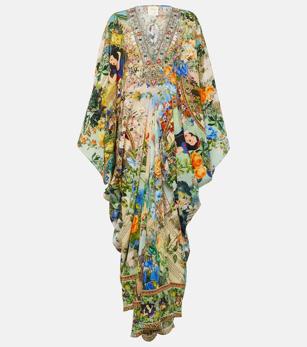 Camilla Embellished printed silk kaftan