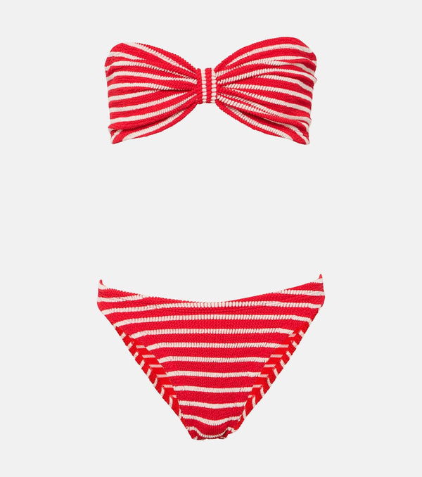 Hunza G Jean striped strapless bikini