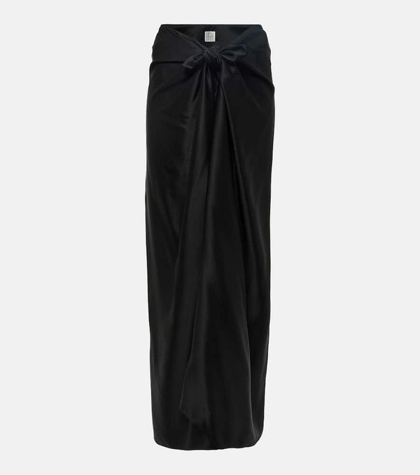 Toteme Knot-detail satin maxi skirt