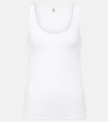 Toteme Ribbed-knit cotton-blend jersey tank top