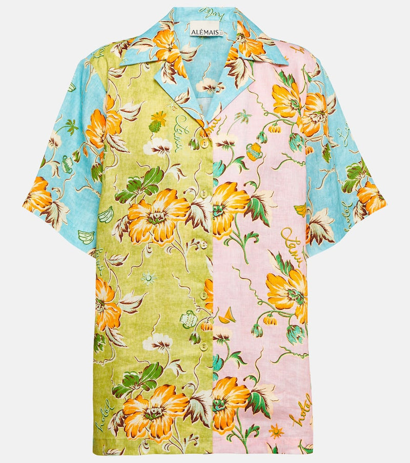 Alémais Mana floral patchwork linen shirt