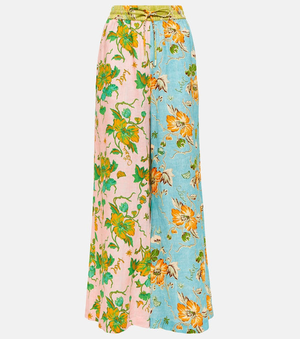 Alémais Floral linen wide-leg pants