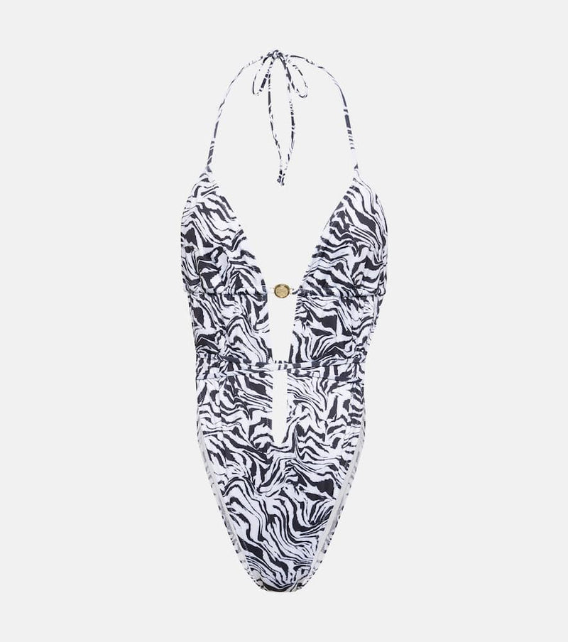 Bananhot Amur zebra-print cutout swimsuit