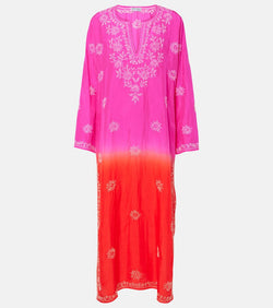 Juliet Dunn Embroidered ombré silk kaftan