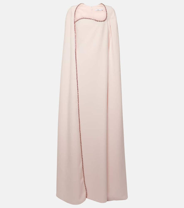 Safiyaa Mattia caped embellished crêpe gown