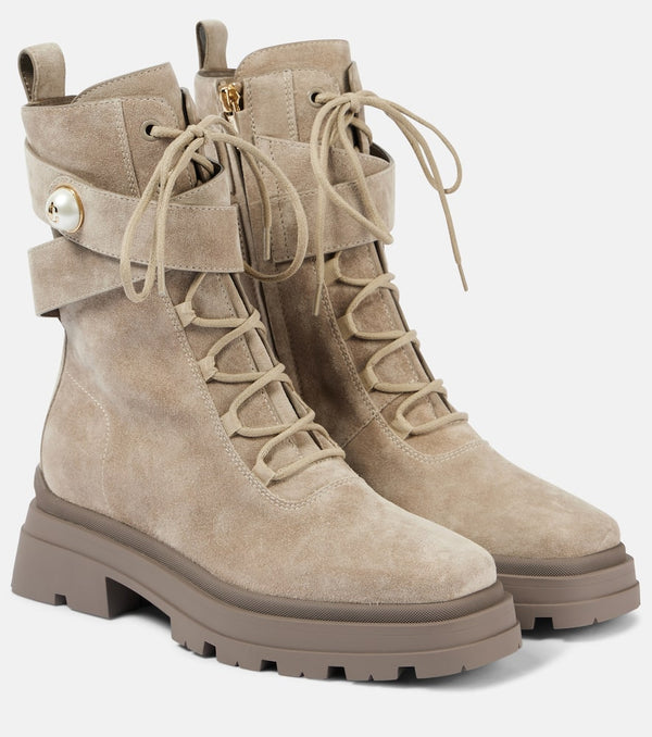 Jimmy Choo Noemi 45 suede combat boots