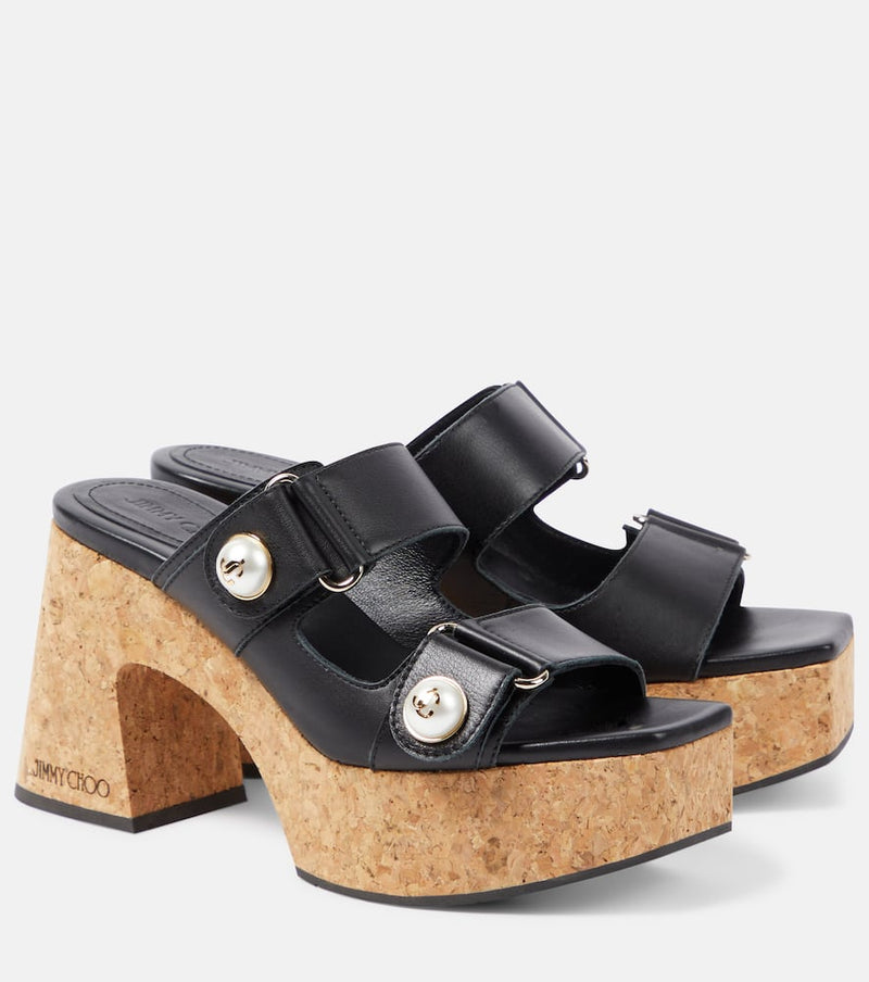 Jimmy Choo Fayence leather platform mules