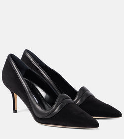 Manolo Blahnik Ajarafa 70 suede and leather pumps