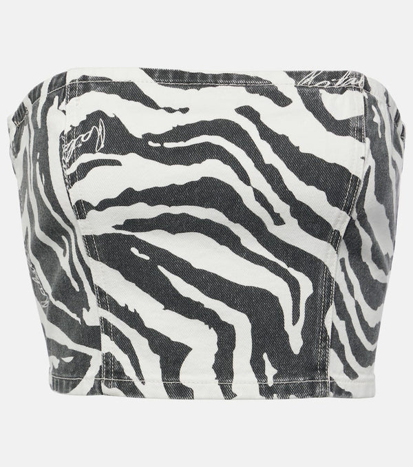 Rotate Zebra-print cotton crop top