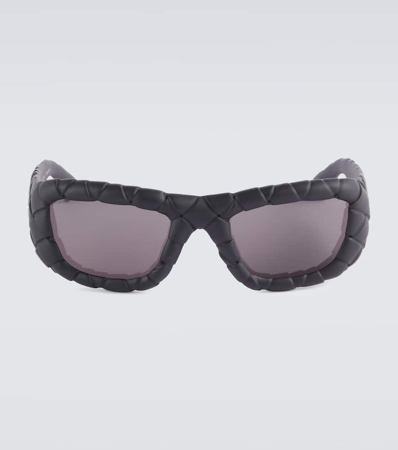 Bottega Veneta Intrecciato rectangular sunglasses