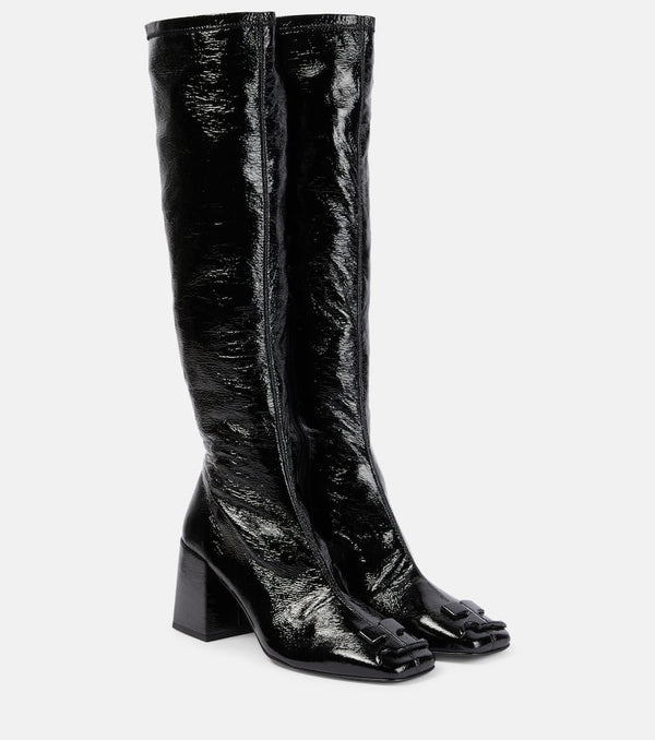 Courrèges Heritage logo vinyl knee-high boots