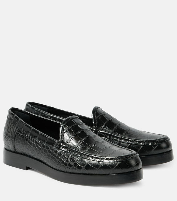 Manolo Blahnik Dinelio croc-effect leather loafers