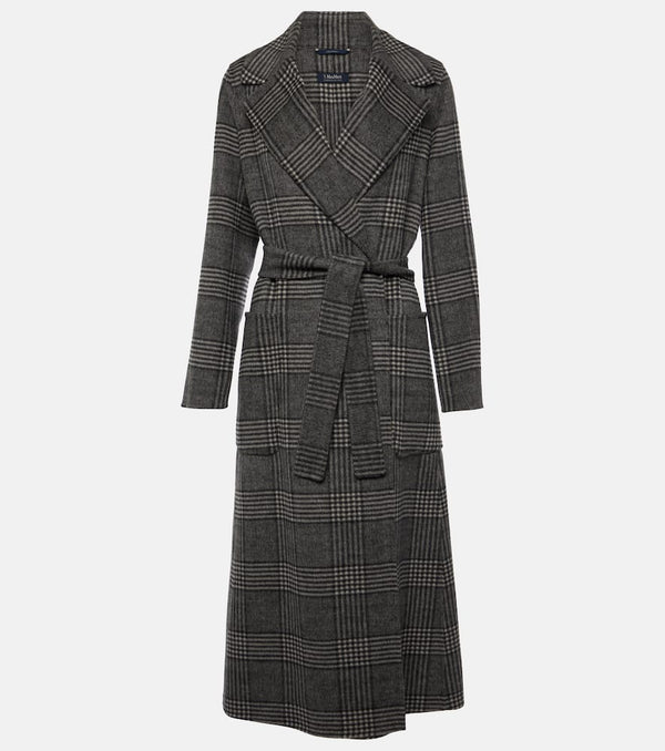 S Max Mara Galles checked wool-blend wrap coat