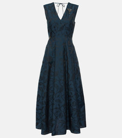 S Max Mara Diego pleated jacquard midi dress