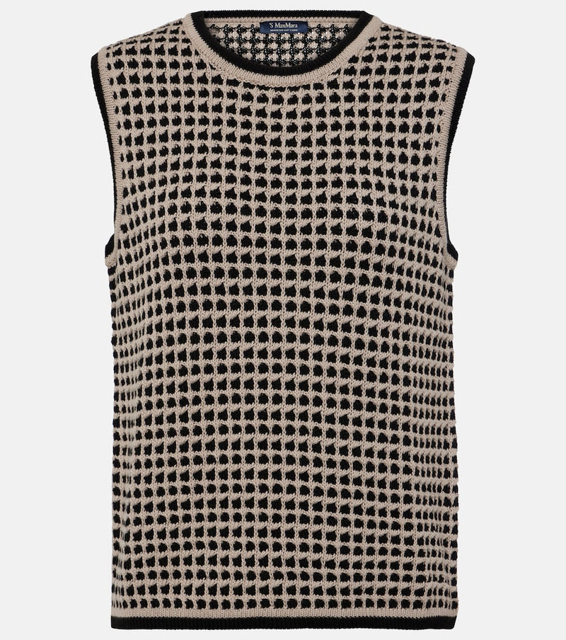 S Max Mara Fleres patterned cotton sweater vest