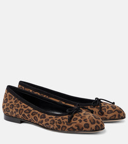 Manolo Blahnik Veralli leopard-print suede ballet flats