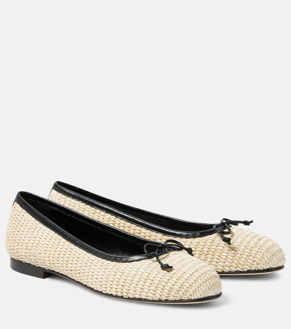 Manolo Blahnik Veralli raffia ballet flats