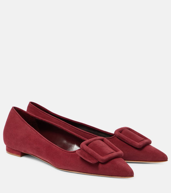 Manolo Blahnik Maysalepumpflat suede ballet flats