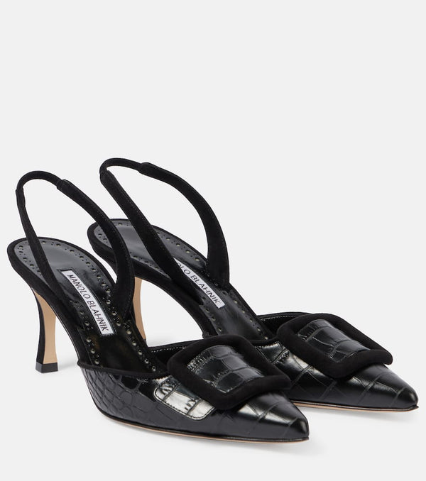 Manolo Blahnik Maysli leather slingback pumps