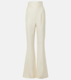 Galvan High-rise satin flared pants