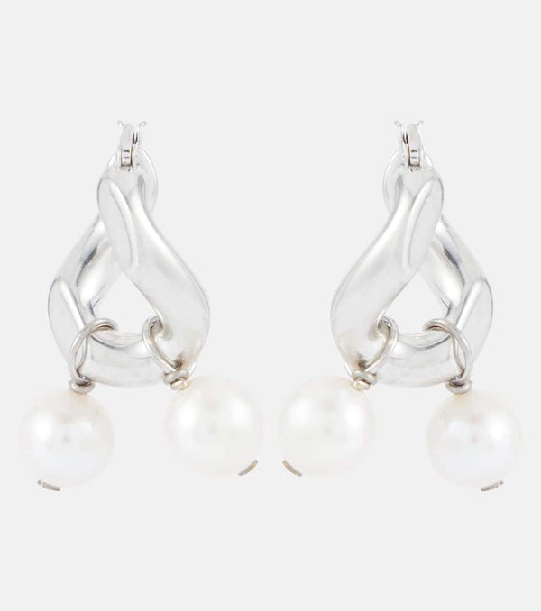 Jil Sander Pearl hoop earrings