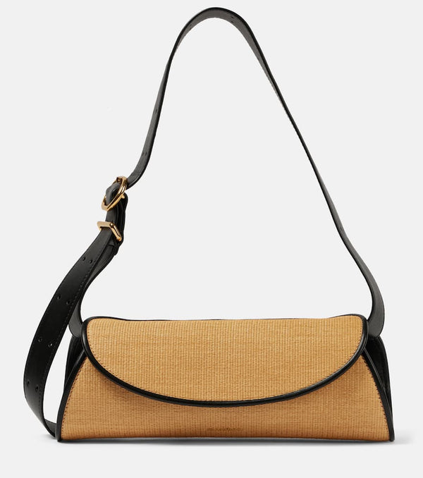 Jil Sander Cannolo Small leather-trimmed shoulder bag