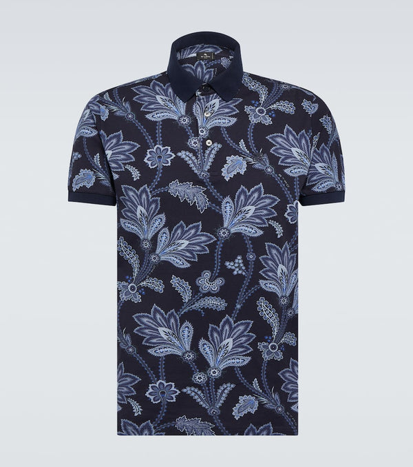 Etro Printed cotton piqué polo shirt