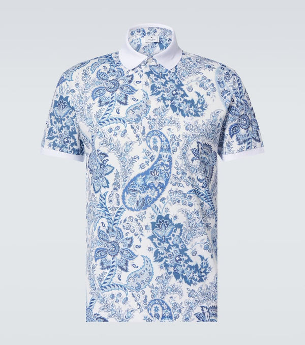 Etro Paisley cotton piqué polo shirt