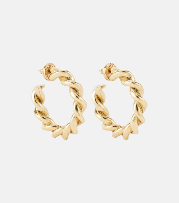 Oscar de la Renta Solid Rope hoop earrings