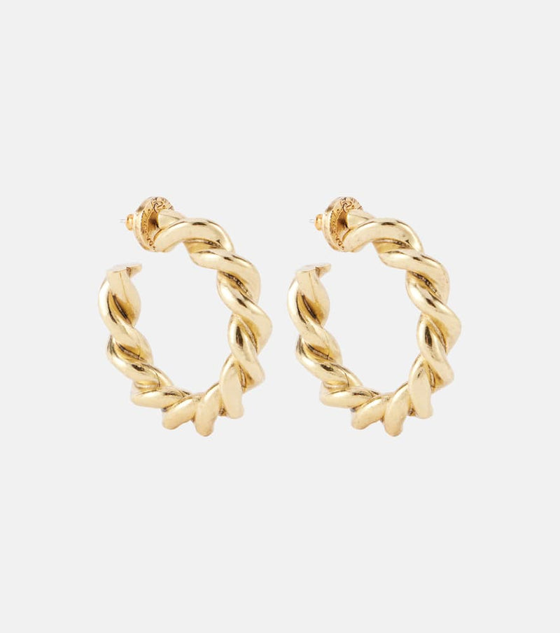 Oscar de la Renta Solid Rope hoop earrings