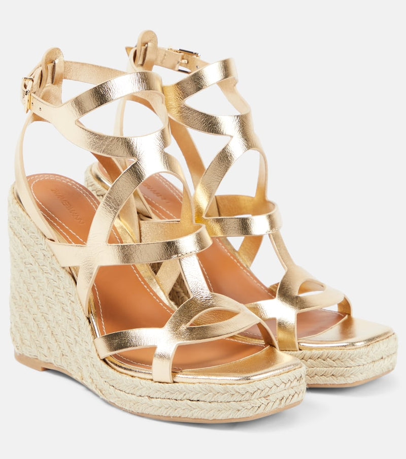 Zimmermann Bay metallic leather espadrille wedges