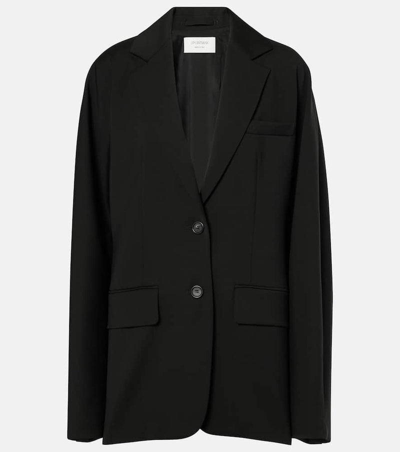 Sportmax Ecru oversized virgin wool blazer