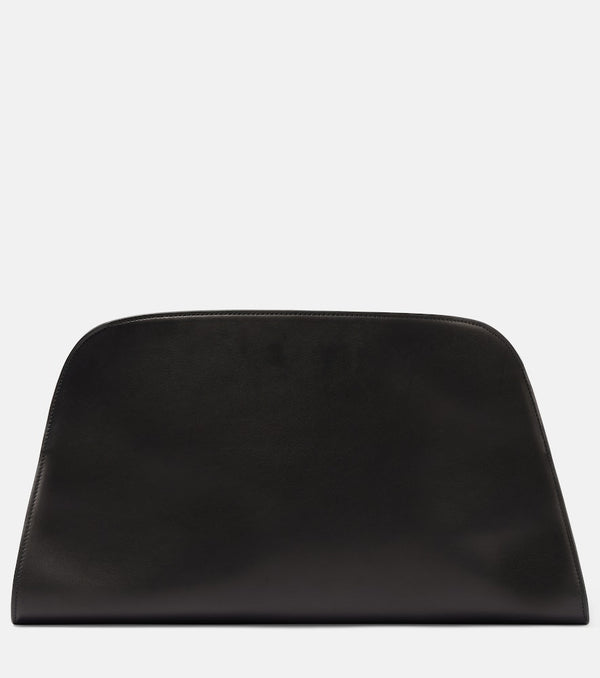 The Row EW Margaux leather clutch