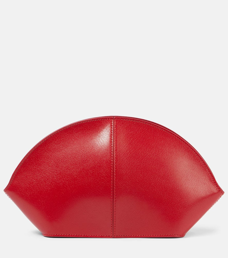 The Row Mel polished leather clutch