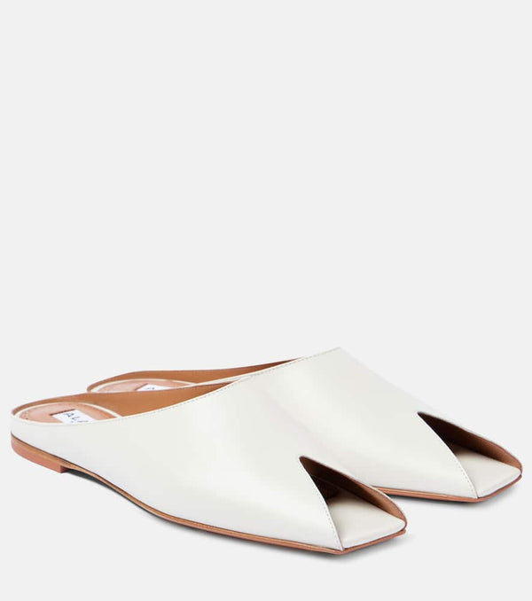 Alaïa Leather peep-toe mules