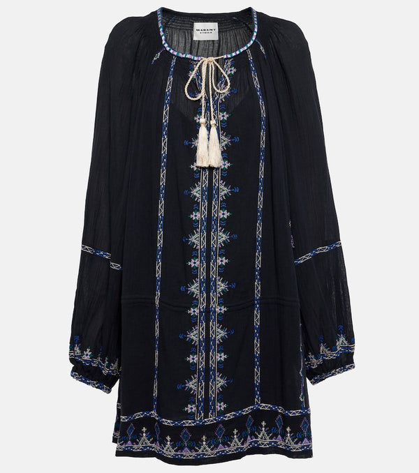 Marant Etoile Parsley embroidered cotton voile minidress