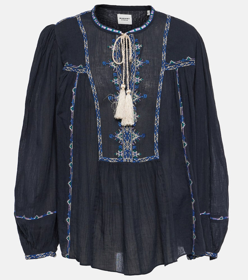 Marant Etoile Silekia embroidered cotton blouse