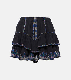 Marant Etoile Jocadia embroidered cotton shorts