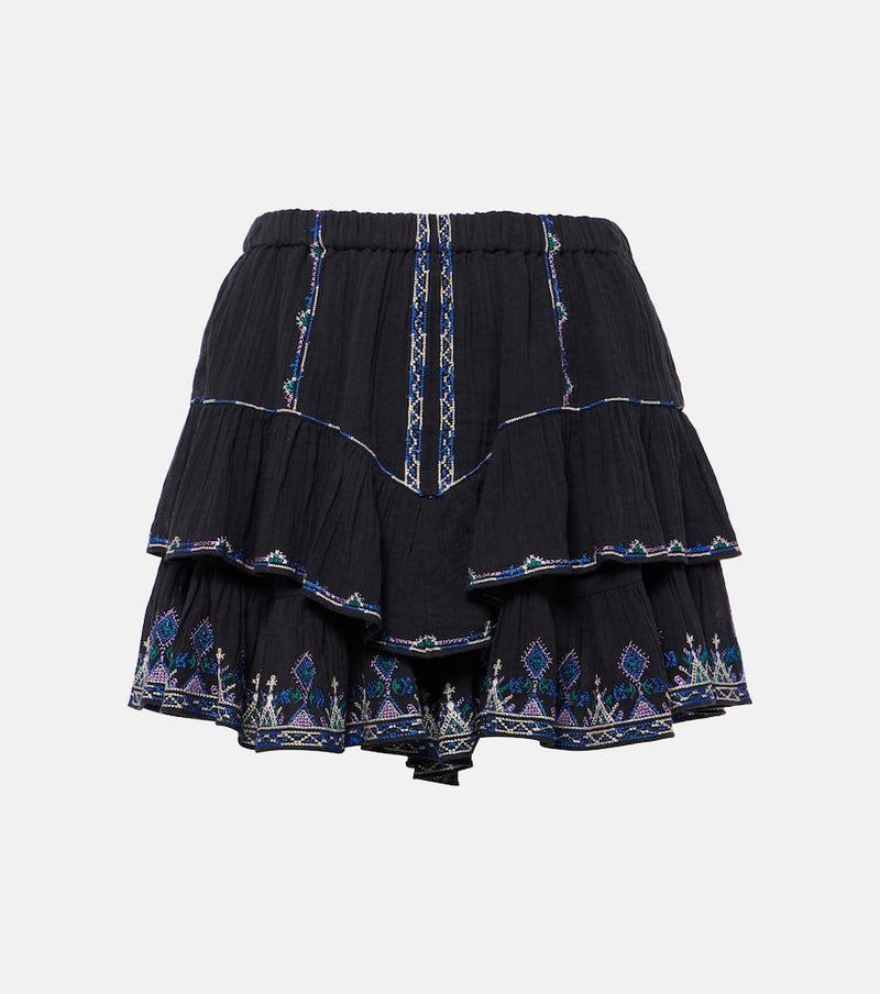 Marant Etoile Jocadia embroidered cotton shorts