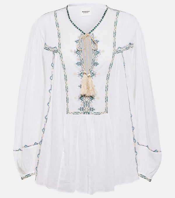 Marant Etoile Silekiage embroidered cotton top