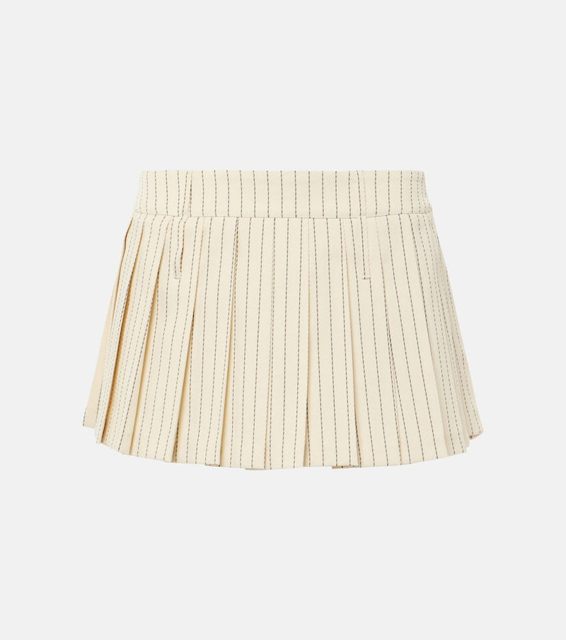 The Frankie Shop Blake pleated pinstripe twill miniskirt