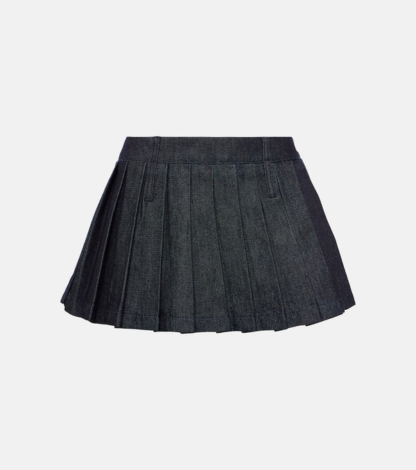 The Frankie Shop Blake pleated denim miniskirt