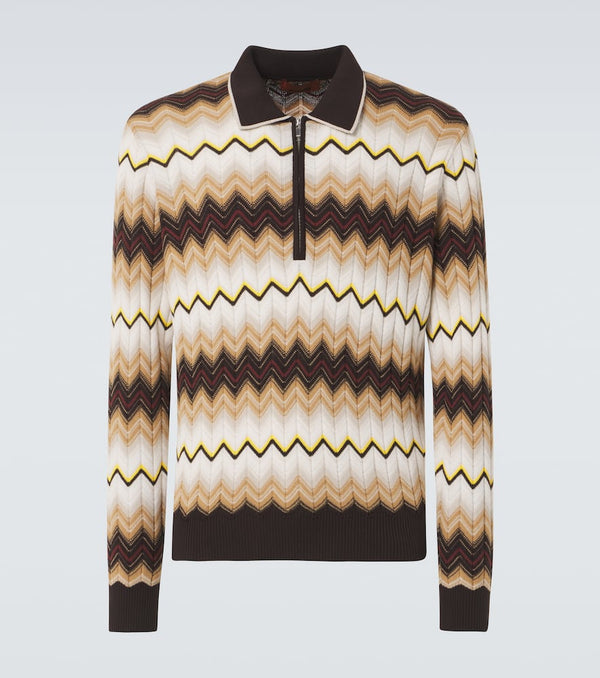 Missoni Zigzag cotton and wool half-zip sweater