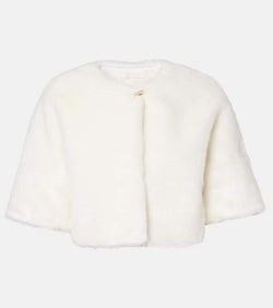 Max Mara Bridal Globo cropped faux fur cape