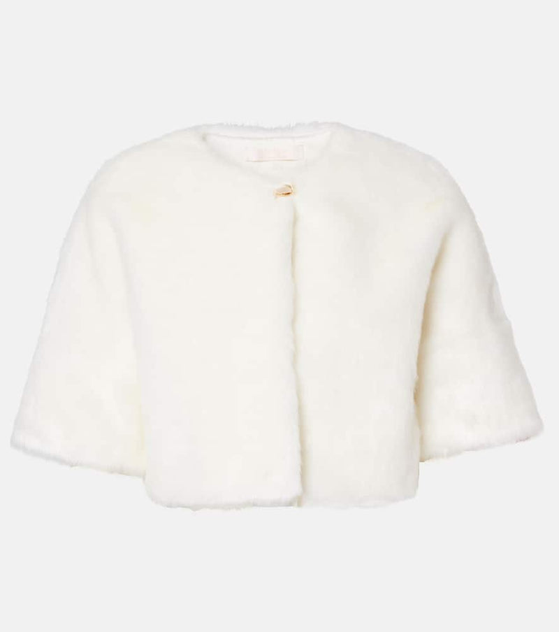 Max Mara Bridal Globo cropped faux fur cape