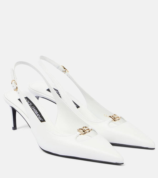 Dolce & Gabbana 60 leather slingback pumps