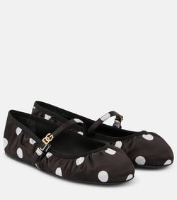 Dolce & Gabbana Odette polka-dot satin ballet flats