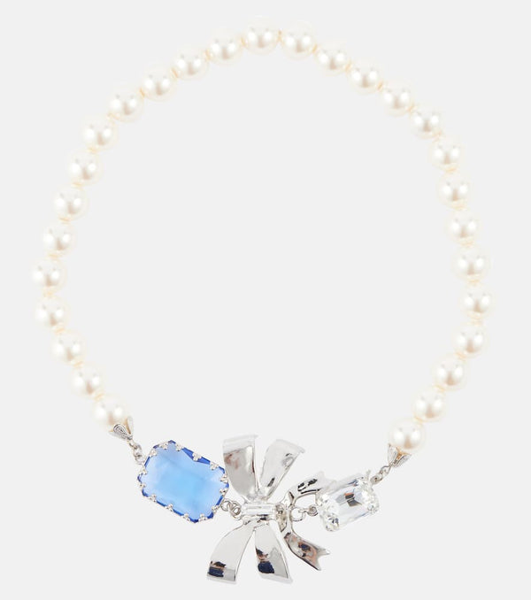 Alessandra Rich Embellished faux pearl necklace