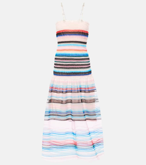 Susan Fang Beaded striped midi dress